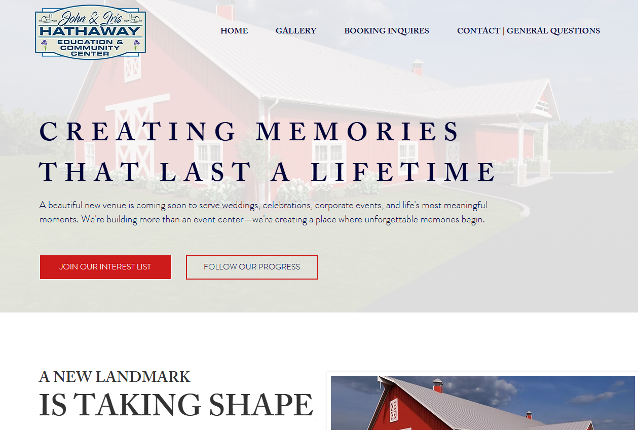 Hathaway Event Center website screenshot