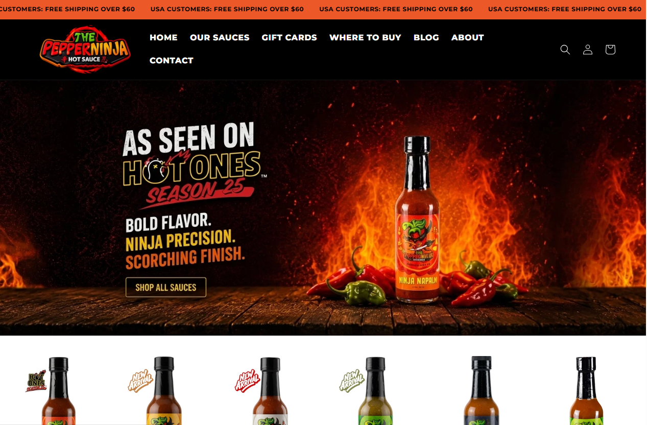 The Pepper Ninja website screenshot